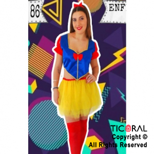 DISFRAZ BLANCA NIEVES CON CORSET Y TUTU ADULTO CR x 1